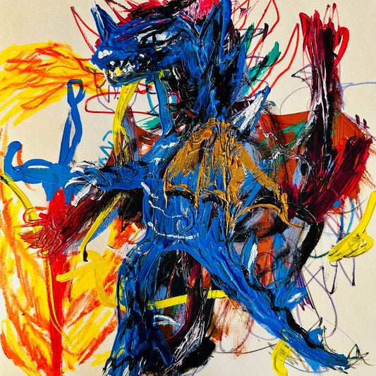 Bestia azzurra di fuoco